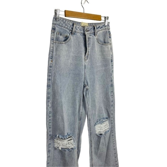 Maison Marguerite Light Wash High Rise Waist Rigid Denim Wide Leg Jeans Size M - Picture 5 of 16